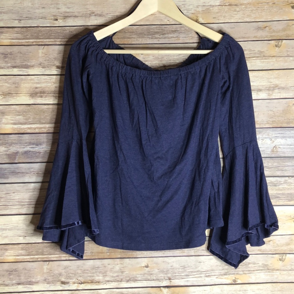 Loft Off the Shoulder Flare Sleeve Top S